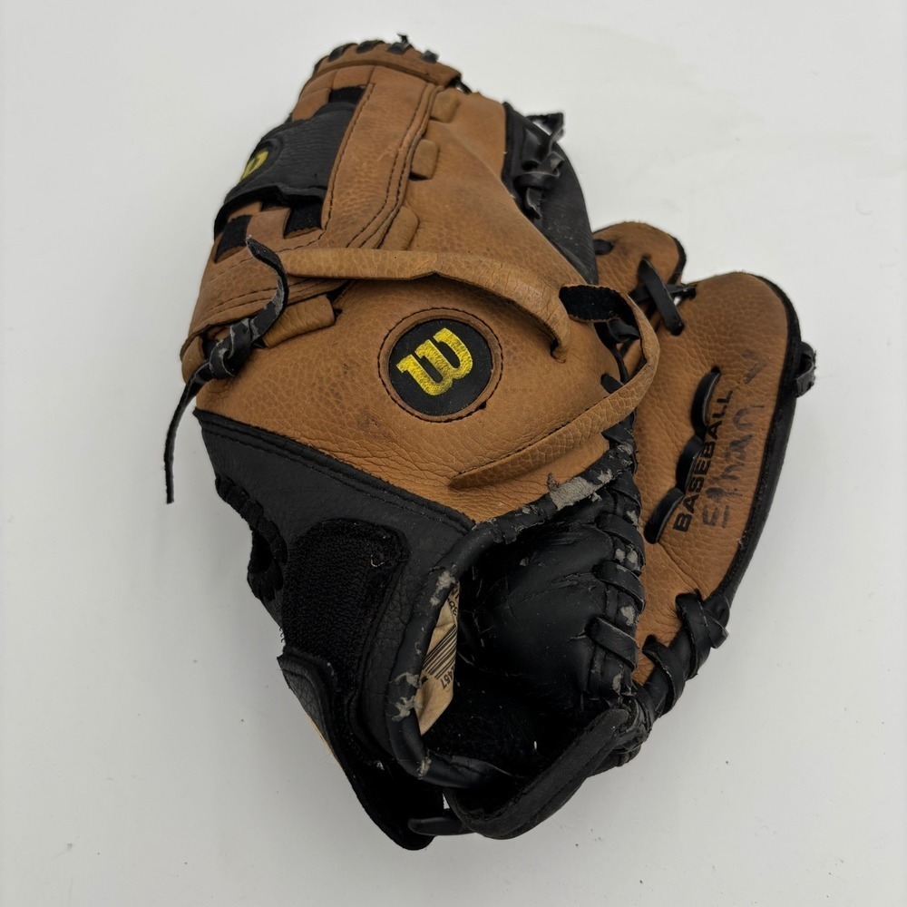 Wilson A300 Baseball Glove Youth 11 1/4" Brown Black Good RHT A2457 Basket Web‎